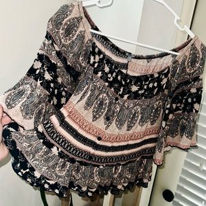 Off shoulder flowy blouse
